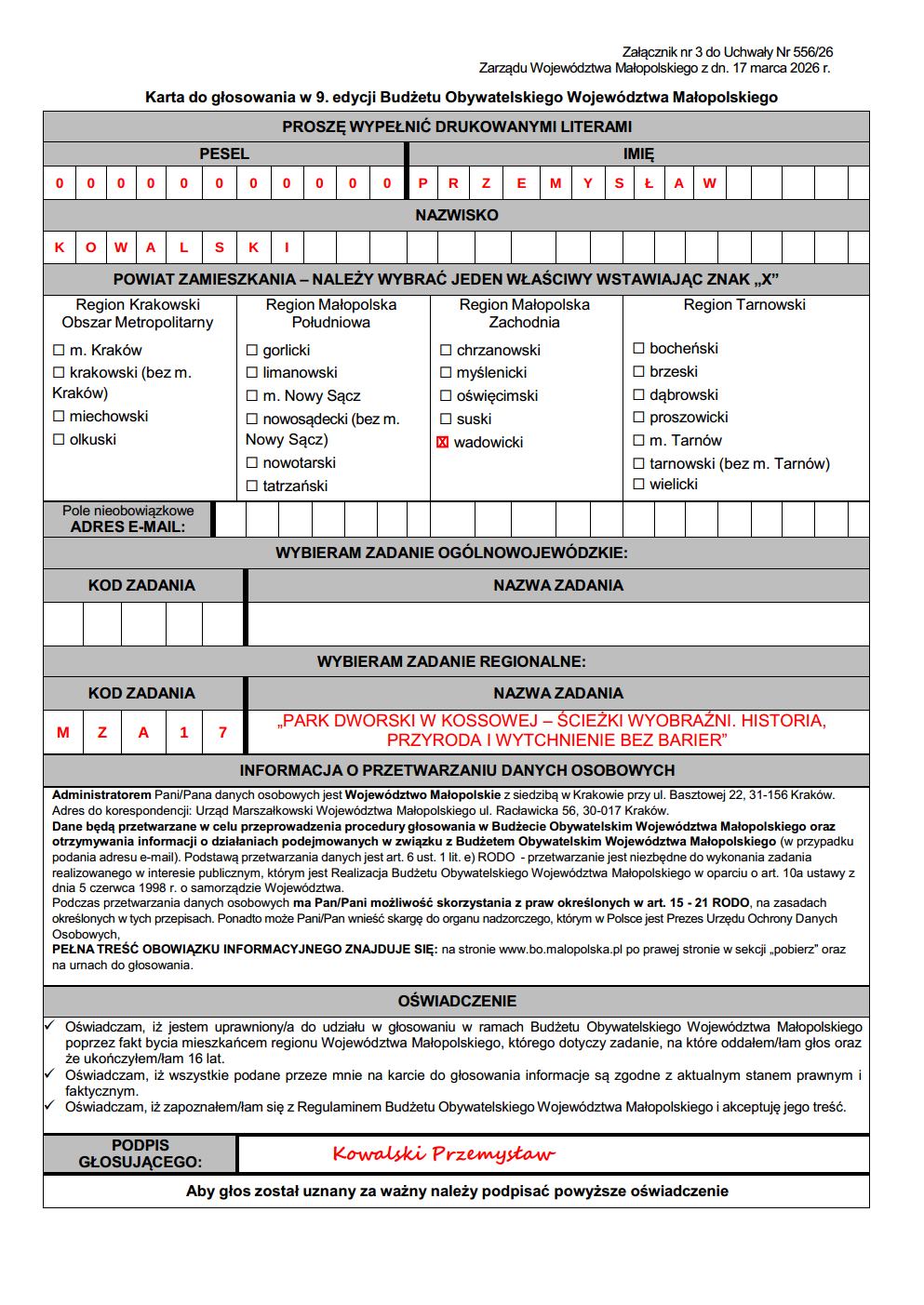 WYPELNIONY FORMULARZ